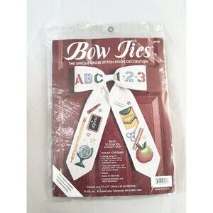JCA Bow Ties BACK TO SCHOOL ABC 123 Door Decoration Cross Stitch Kit No. 08136